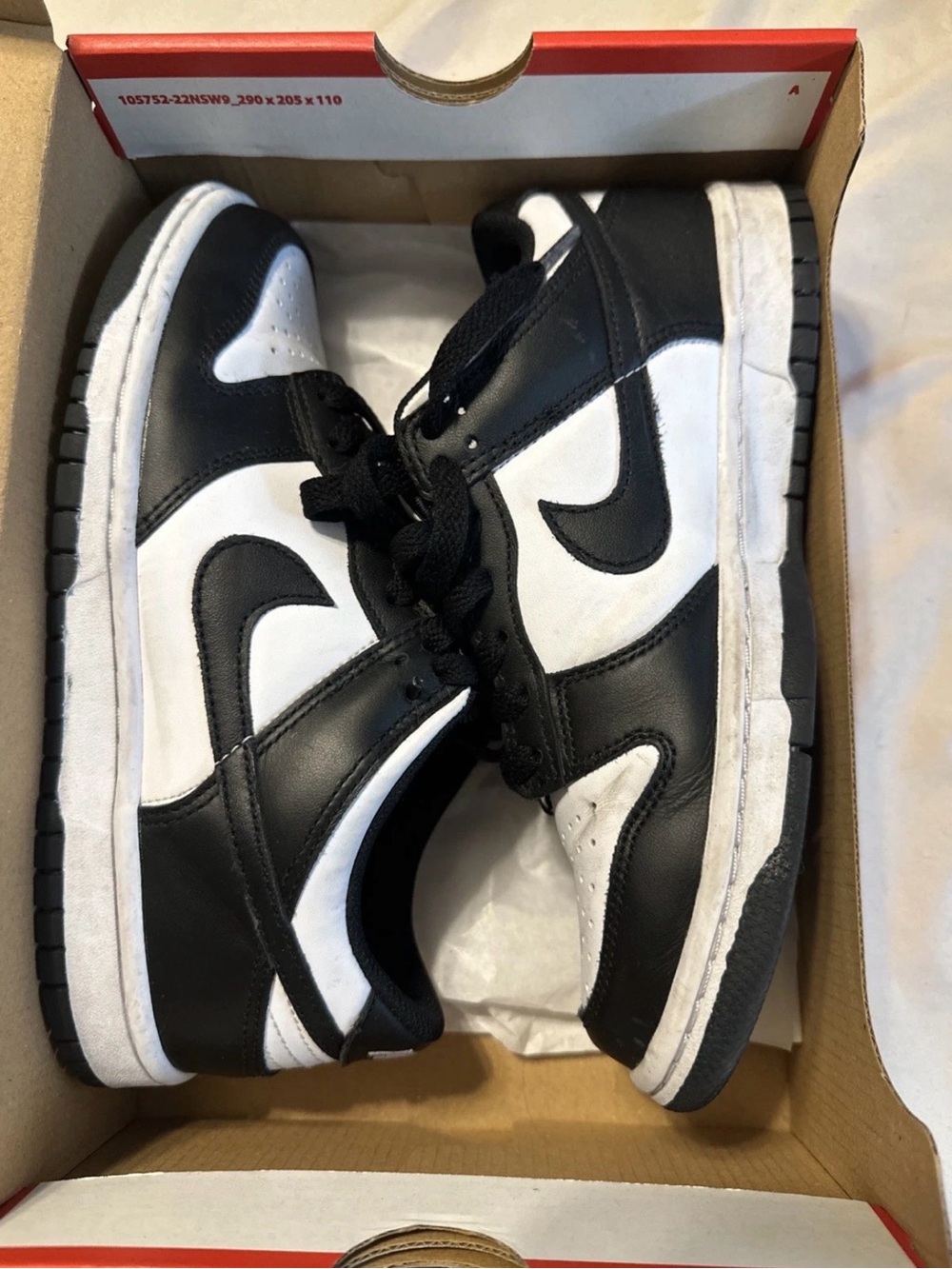 Youth Nike Dunk Low GS Shoes Black/White Color Block Panda Padded, CW1590-100